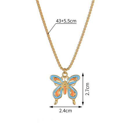 Schmetterling Halskette Pastell-Glanz – Goldener Damenschmuck