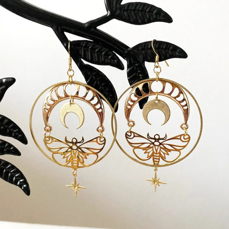 Ohrringe "Mondtanz" - Schmetterling und Mondphasen Schmuck