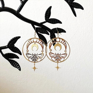Ohrringe "Mondtanz" - Schmetterling und Mondphasen Schmuck