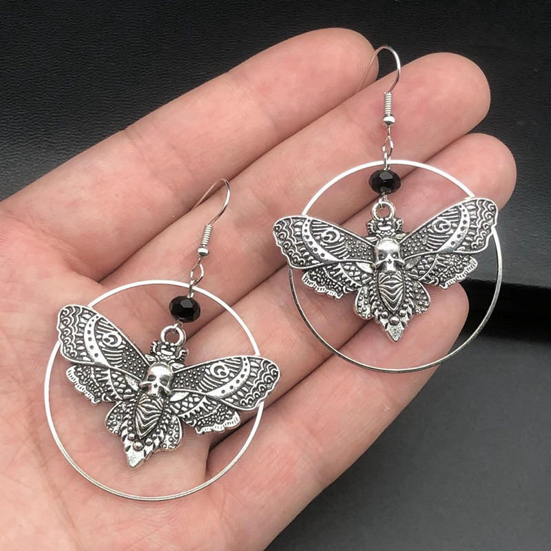 Gothic Nachtfalter Ohrringe "Dunkles Rätsel" | Okkulter Schmuck