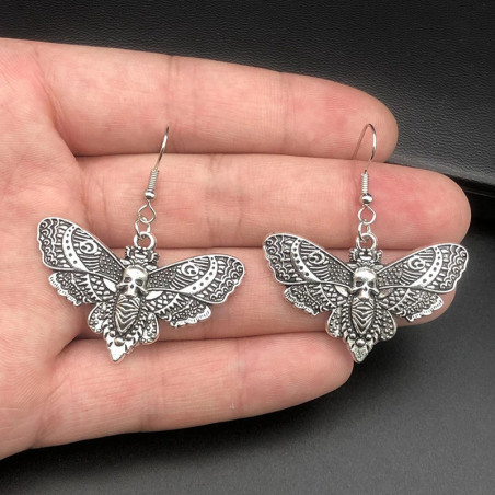 Gothic Nachtfalter Ohrringe "Dunkles Rätsel" | Okkulter Schmuck
