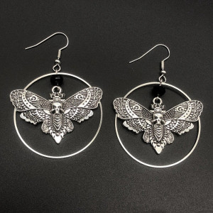 Gothic Nachtfalter Ohrringe "Dunkles Rätsel" | Okkulter Schmuck