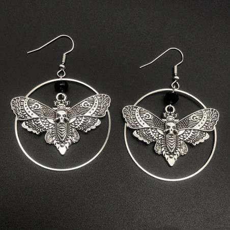 Gothic Nachtfalter Ohrringe "Dunkles Rätsel" | Okkulter Schmuck