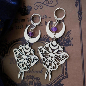 Mystischer Mond Schmetterling Ohrringe - Spiritueller Schmuck