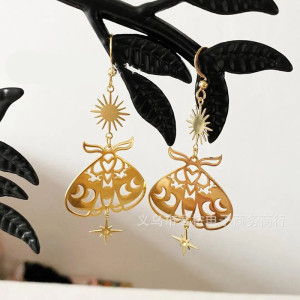 Astrale Sonnen-Schmetterling Ohrringe - Eleganter Boho Schmuck