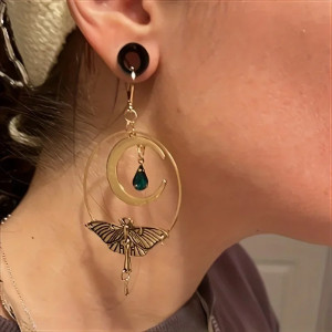 Smaragd Mond & Schmetterling Ohrringe | Einzigartiges Geschenk