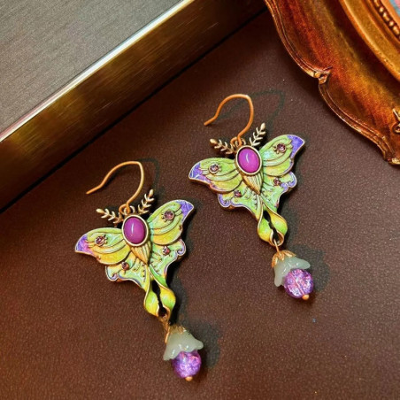 Verzauberte Smaragd-Schmetterlingsohrringe | Süßer Schmuck