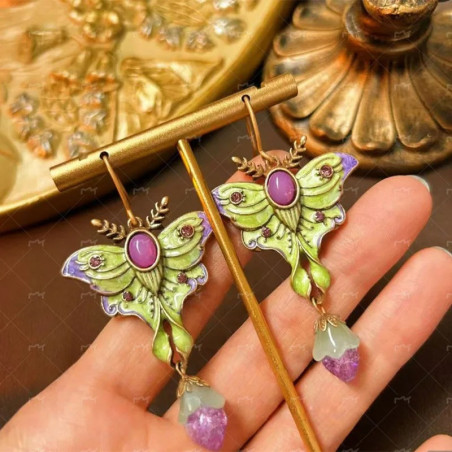 Verzauberte Smaragd-Schmetterlingsohrringe | Süßer Schmuck