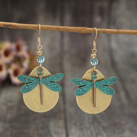 Libellen-Ohrringe Boho Türkis | Handgefertigter Schmuck