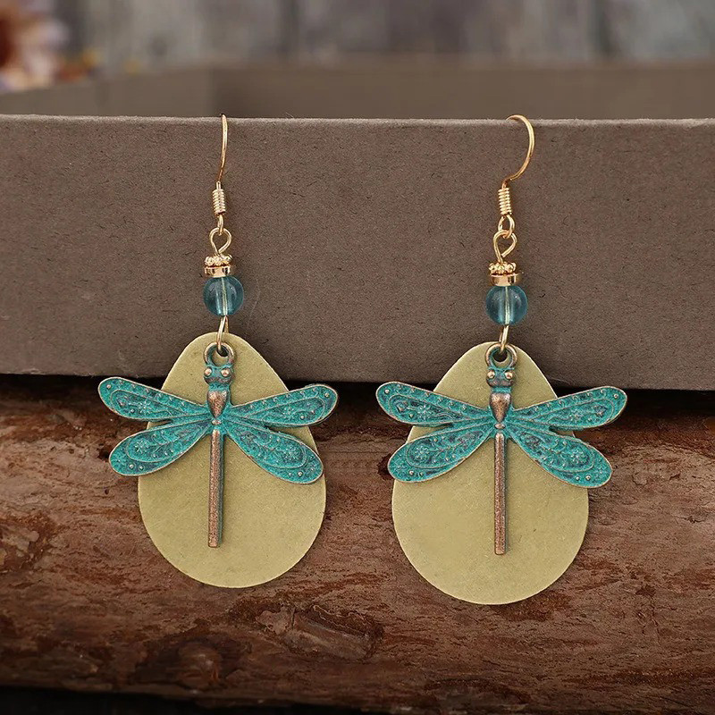 Libellen-Ohrringe Boho Türkis | Handgefertigter Schmuck