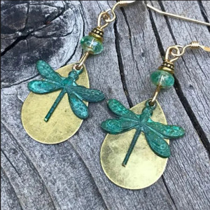 Libellen-Ohrringe Boho Türkis | Handgefertigter Schmuck