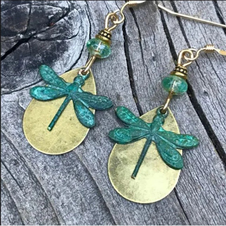 Libellen-Ohrringe Boho Türkis | Handgefertigter Schmuck
