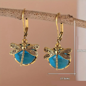 Libellen-Ohrringe Antik Blau | Boho & Vintage Libellenschmuck