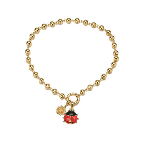 Marienkäfer Armband Gold | Glücksbringer Schmuck für Frauen