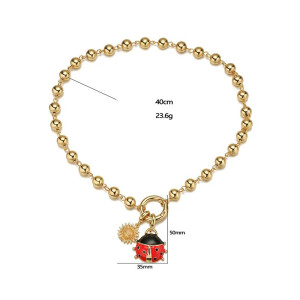 Marienkäfer Armband Gold | Glücksbringer Schmuck für Frauen