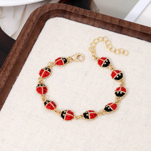 Marienkäfer Armband Glücksbringer | Goldener Schmuck für Damen
