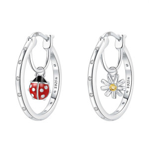 Marienkäfer & Gänseblümchen Ohrringe | 925 Silber Schmuck