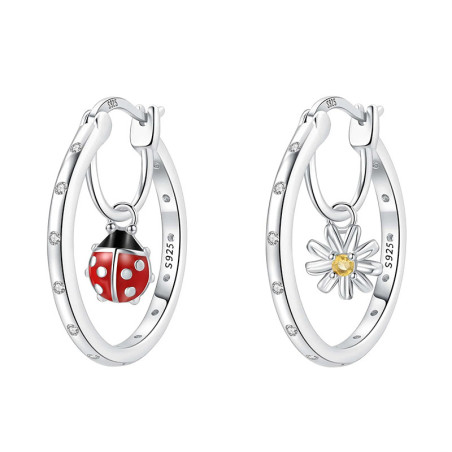 Marienkäfer & Gänseblümchen Ohrringe | 925 Silber Schmuck