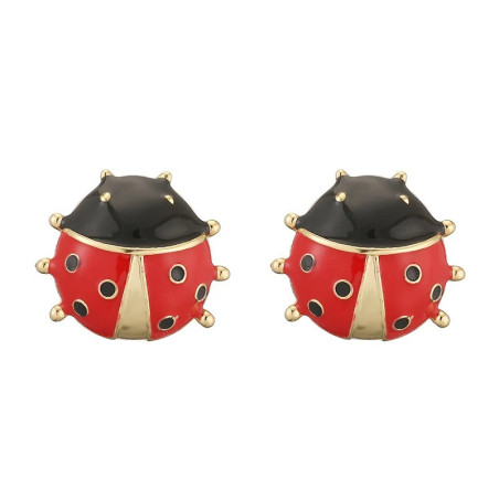 Dezente Marienkäfer-Ohrstecker - Süßer Schmuck in Rot & Gold