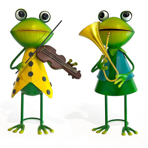 Musiker Froschfiguren Duo | Lustige & Originelle Gartendeko