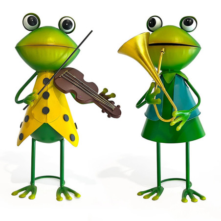Musiker Froschfiguren Duo | Lustige & Originelle Gartendeko