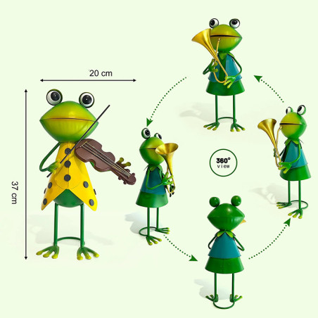 Musiker Froschfiguren Duo | Lustige & Originelle Gartendeko