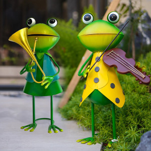 Musiker Froschfiguren Duo | Lustige & Originelle Gartendeko