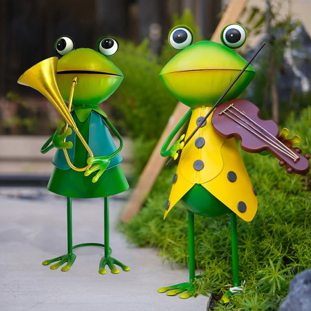 Musiker Froschfiguren Duo | Lustige & Originelle Gartendeko