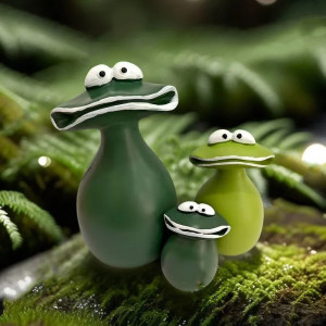 Minimalistische Froschfiguren | Staunende Familie Deko