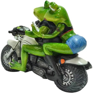 Biker-Frösche Statuette | Lustige Geschenkidee für Paare