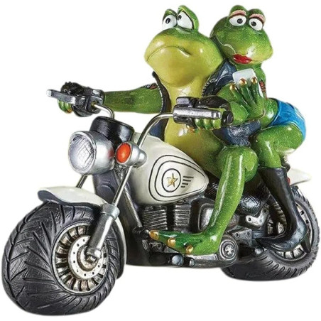 Biker-Frösche Statuette | Lustige Geschenkidee für Paare