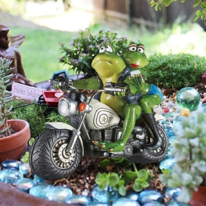 Biker-Frösche Statuette | Lustige Geschenkidee für Paare