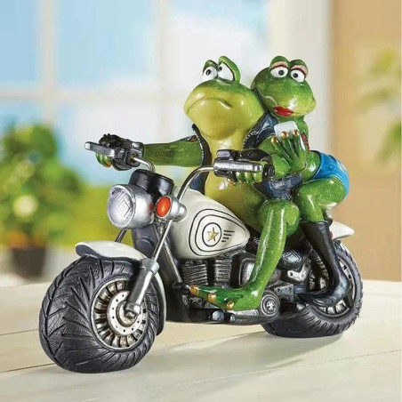 Biker-Frösche Statuette | Lustige Geschenkidee für Paare