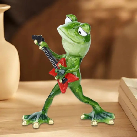 Rocker Frosch Figur | Lustige & einzigartige Rock'n'Roll Deko!