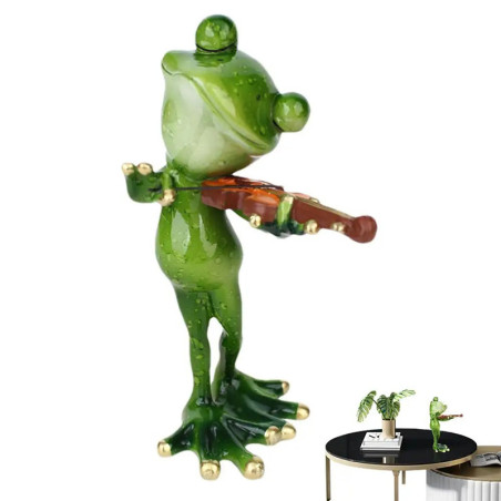Frosch Figur Geiger - Fantasievolle Musikalische Deko!