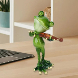 Frosch Figur Geiger - Fantasievolle Musikalische Deko!