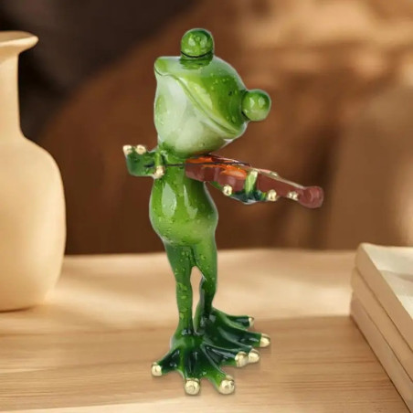 Frosch Figur Geiger - Fantasievolle Musikalische Deko!