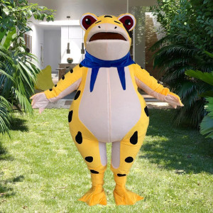 Gelbes Frosch Maskottchen Tropische Sonne - Strahlendes Kostüm!