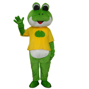 Frosch Maskottchen 'Fröhliches Blatt' | Grünes Event-Kostüm
