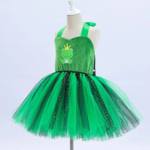Kinder Froschkönigin Kostüm Kleid - Grünes & Schwarzes Tutu!