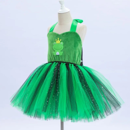 Kinder Froschkönigin Kostüm Kleid - Grünes & Schwarzes Tutu!