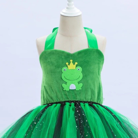 Kinder Froschkönigin Kostüm Kleid - Grünes & Schwarzes Tutu!