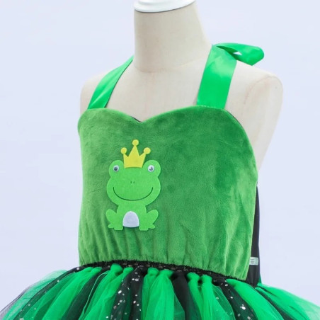Kinder Froschkönigin Kostüm Kleid - Grünes & Schwarzes Tutu!