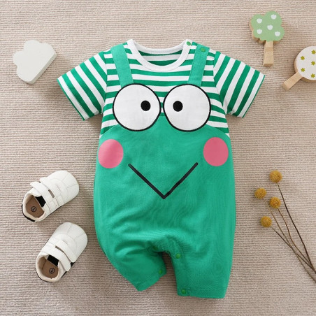 Grüner Frosch Strampler für Babys (0-18 Monate) aus Baumwolle