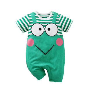 Grüner Frosch Strampler für Babys (0-18 Monate) aus Baumwolle