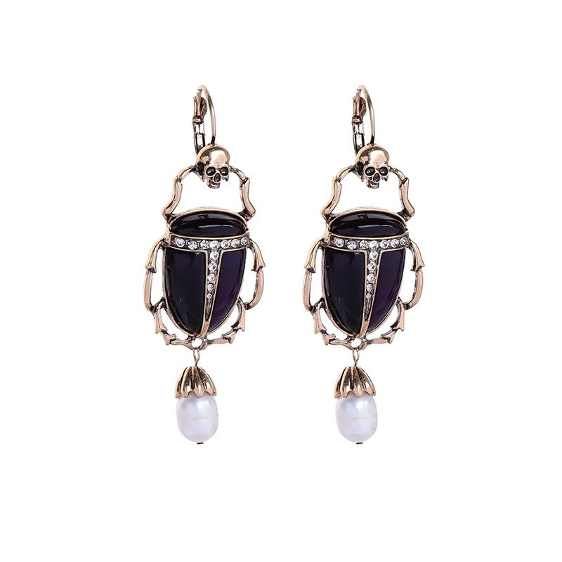 Schwarze Skarabäus Ohrringe - Kaiserlicher Ägyptischer Schmuck