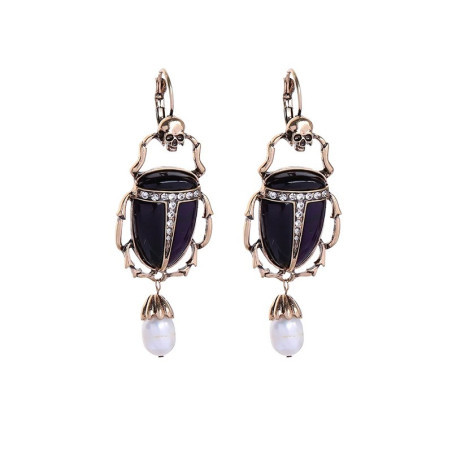 Schwarze Skarabäus Ohrringe - Kaiserlicher Ägyptischer Schmuck