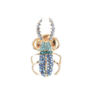Skarabäus Brosche "Kobaltkristall" | Eleganter Käfer Schmuck