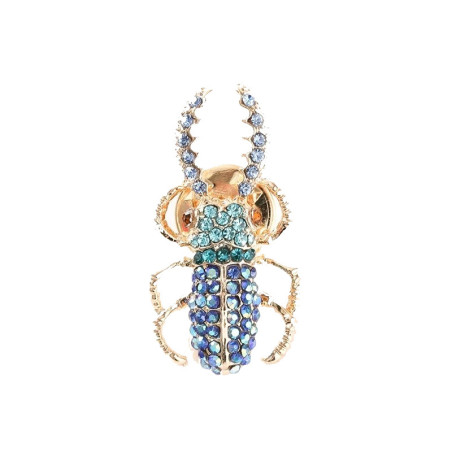 Skarabäus Brosche "Kobaltkristall" | Eleganter Käfer Schmuck