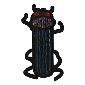 Skarabäus Aufnäher "Dunkler Wächter" - Bestickter Bügelpatch